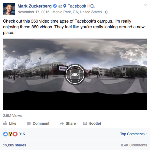 facebook formatting formats post 2016 2017 engaging stand out trends video 360 immersive engagement clipatize agency